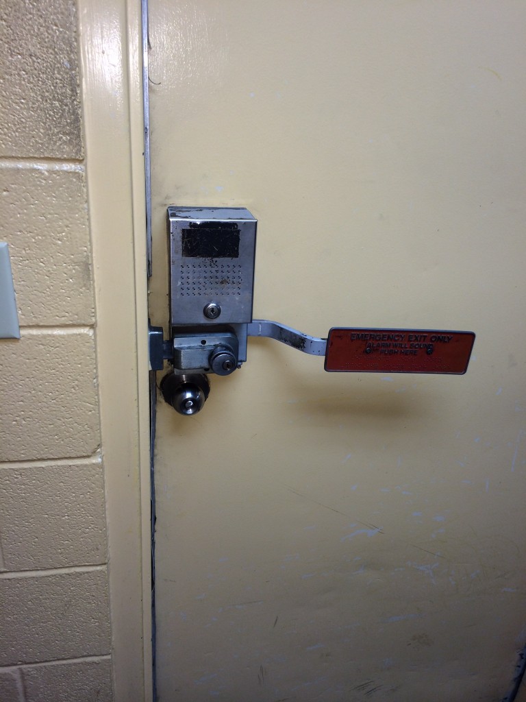 locked exit door